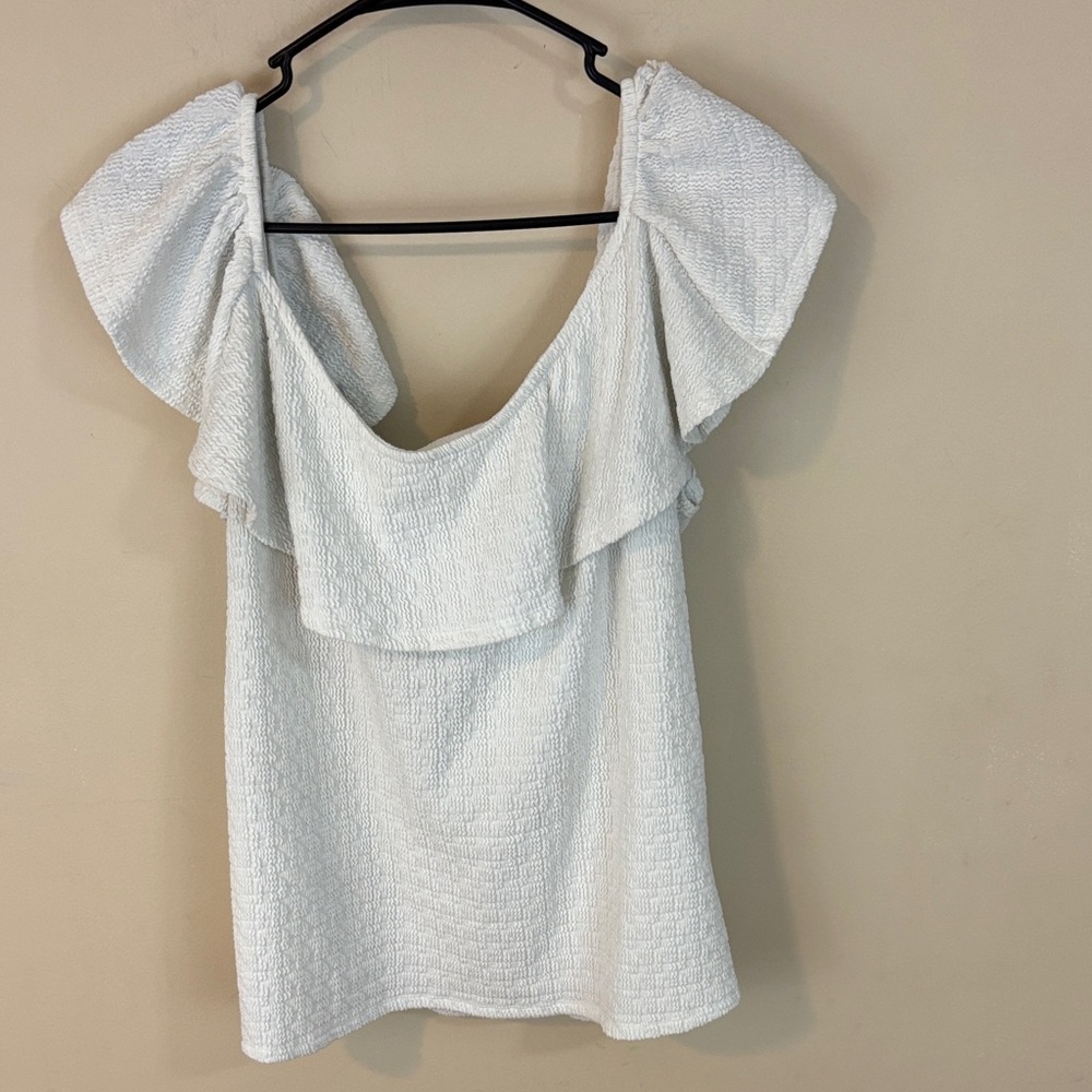 Anthropologie Textured Off the Shoulder  Sleeveless Top Size XL